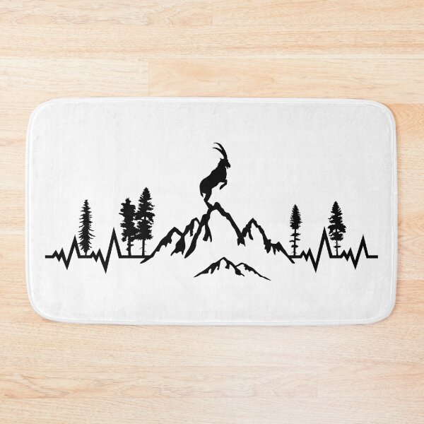 Item preview, mountain and capricorn pulse heartbeat designed and sold by claudiasartwork.