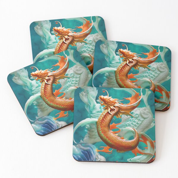 Item preview, subsurface scattering, white, koi, dragon deity with koi armor designed and sold by DrawItOnce.