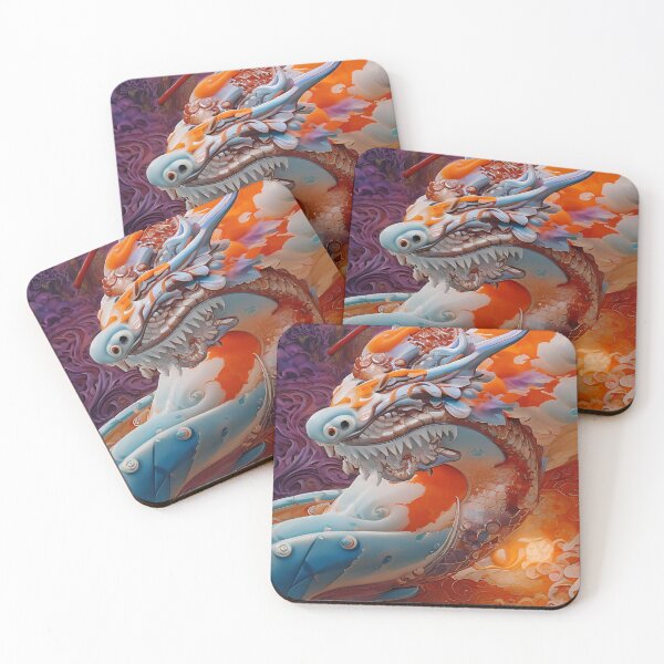 Item preview, subsurface scattering, white, koi, dragon deity with koi armor designed and sold by DrawItOnce.
