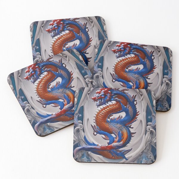 Item preview, subsurface scattering, white, koi, dragon deity with koi armor designed and sold by DrawItOnce.