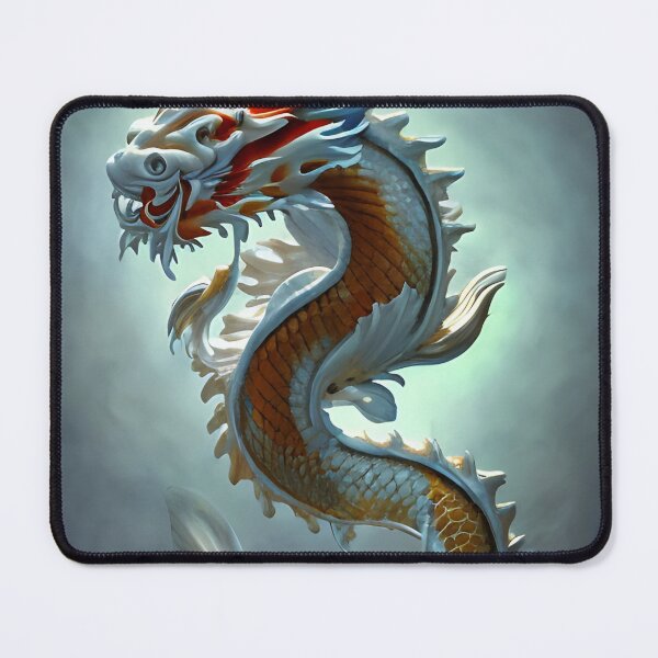 Item preview, subsurface scattering, white, koi, dragon deity with koi armor designed and sold by DrawItOnce.