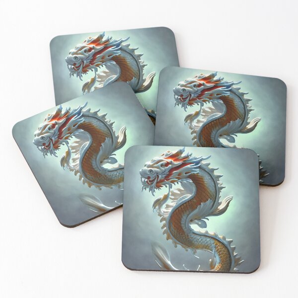 Item preview, subsurface scattering, white, koi, dragon deity with koi armor designed and sold by DrawItOnce.