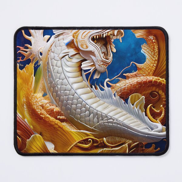 Item preview, subsurface scattering, white, koi, dragon deity with koi armor designed and sold by DrawItOnce.
