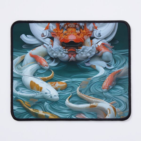 Item preview, subsurface scattering, white, koi, dragon deity with koi armor designed and sold by DrawItOnce.