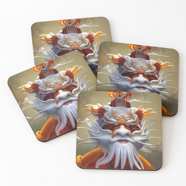 Item preview, subsurface scattering, white, koi, dragon deity with koi armor designed and sold by DrawItOnce.