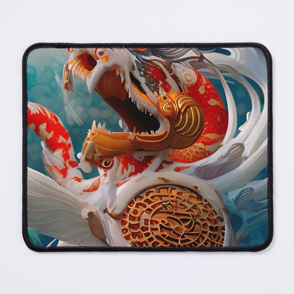Artikelvorschau, subsurface scattering, white, koi, dragon deity with koi armor entworfen und verkauft von DrawItOnce.