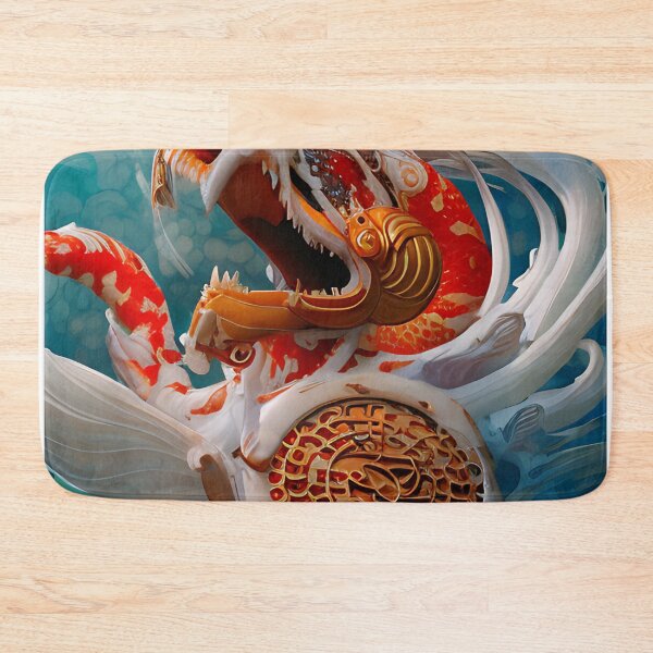 Item preview, subsurface scattering, white, koi, dragon deity with koi armor designed and sold by DrawItOnce.