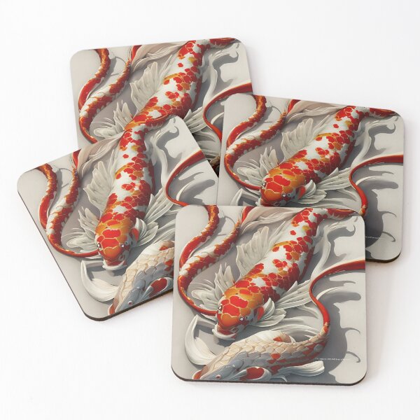 Item preview, subsurface scattering, white, koi, dragon deity with koi armor designed and sold by DrawItOnce.