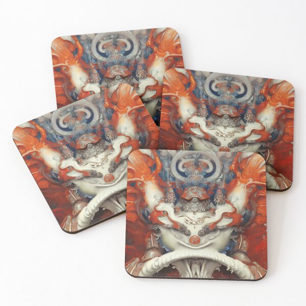 Item preview, subsurface scattering, white, koi, dragon deity with koi armor designed and sold by DrawItOnce.