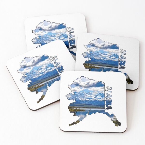 Item preview, State of Alaska Outline with Mountains designed and sold by gorff.