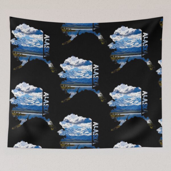 Item preview, State of Alaska Outline with Mountains designed and sold by gorff.