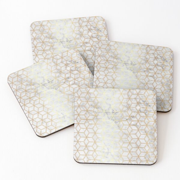 Item preview, Geometric Hive Mind Pattern - Marble & Gold #510 designed and sold by Natural Collective.