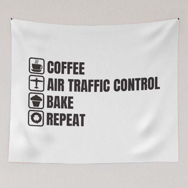 Item preview, Coffee, Air Traffic Control, Bake, Repeat (For Light Background) designed and sold by thecatcouch.