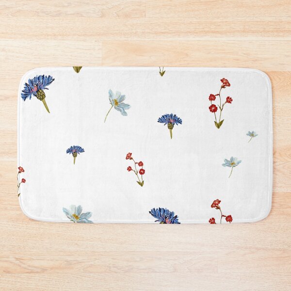 Artikelvorschau, Flower blue red daisy seamless watercolor pattern entworfen und verkauft von Yana Mustafina | Boho Soulful Designs.