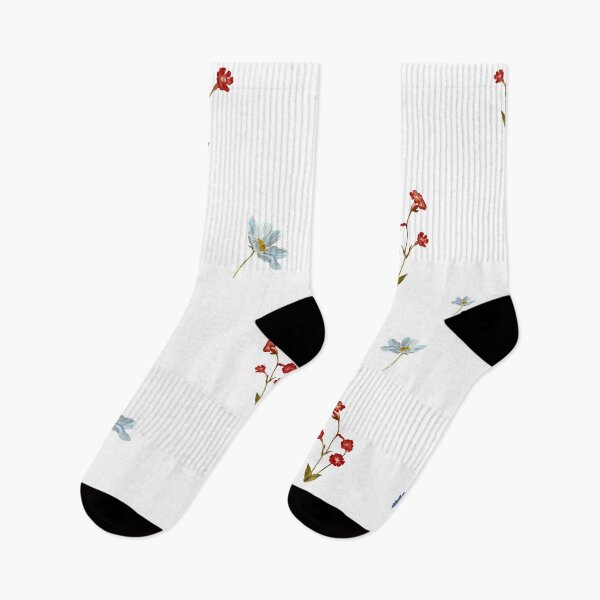 Item preview, Flower blue red daisy seamless watercolor pattern designed and sold by Yana Mustafina | Boho Soulful Designs.