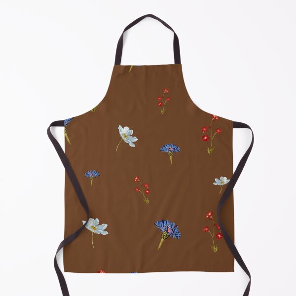Artikelvorschau, Flower blue red daisy seamless watercolor pattern brown entworfen und verkauft von Yana Mustafina | Boho Soulful Designs.