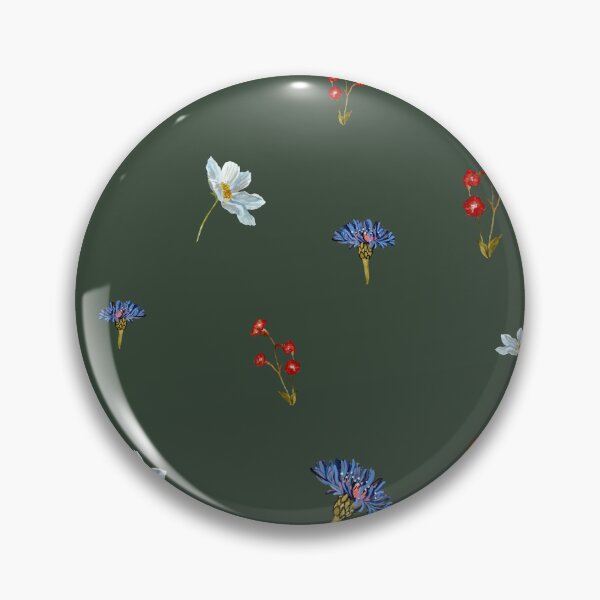 Artikelvorschau, Flower blue red daisy seamless watercolor cold green entworfen und verkauft von Yana Mustafina | Boho Soulful Designs.