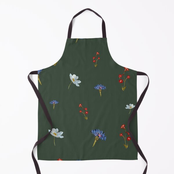 Artikelvorschau, Flower blue red daisy seamless watercolor cold green entworfen und verkauft von Yana Mustafina | Boho Soulful Designs.