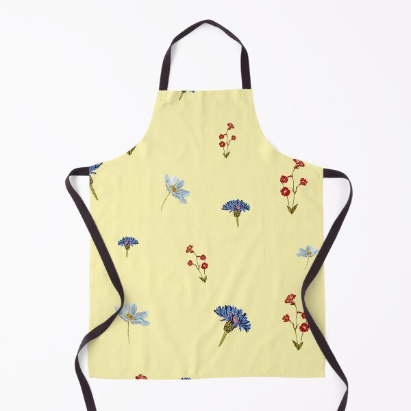 Aperçu de l'œuvre Flower blue red daisy seamless watercolor pattern yellow créée et vendue par Yana Mustafina | Boho Soulful Designs.
