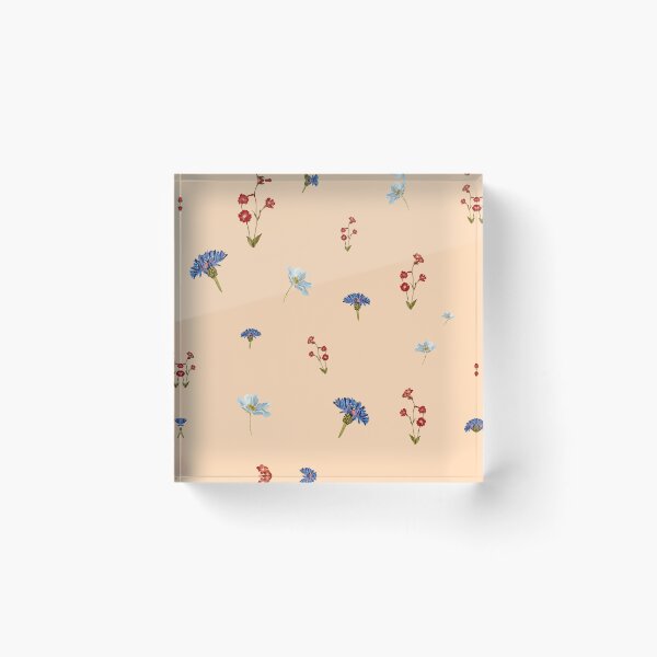Artikelvorschau, Flower blue red daisy seamless watercolor pattern peach entworfen und verkauft von Yana Mustafina | Boho Soulful Designs.