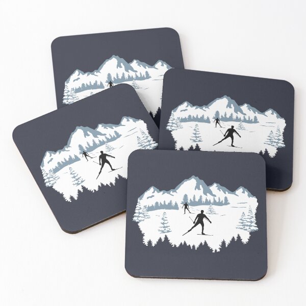 Item preview, Cross-country skiing, cross country skier and winter forest landscape designed and sold by claudiasartwork.
