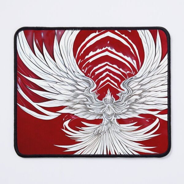 Item preview,  white and red phoenix flying, japanese ink artstyle designed and sold by DrawItOnce.