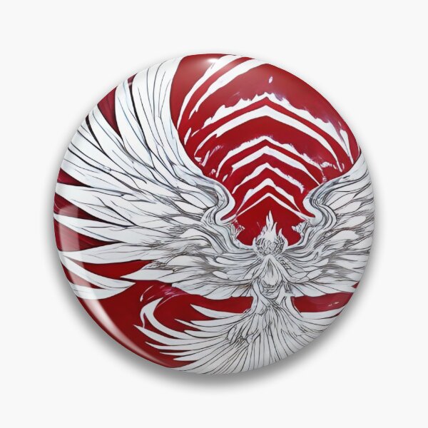Item preview,  white and red phoenix flying, japanese ink artstyle designed and sold by DrawItOnce.