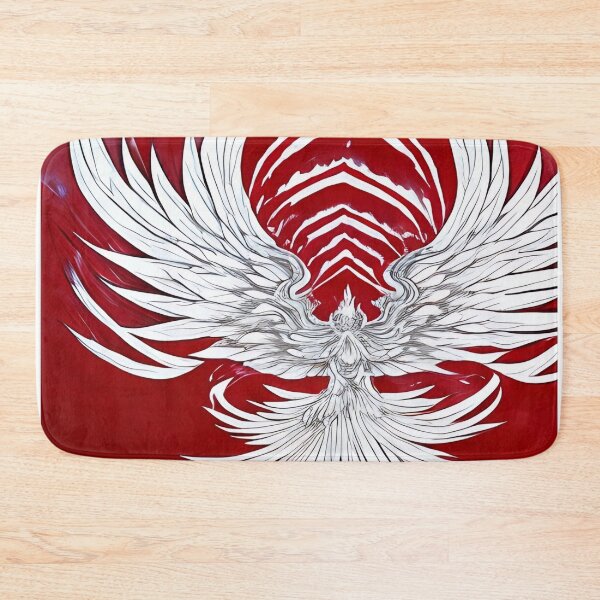 Item preview,  white and red phoenix flying, japanese ink artstyle designed and sold by DrawItOnce.