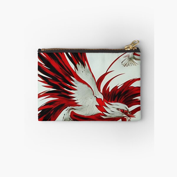 Item preview,  white and red phoenix flying, japanese ink artstyle designed and sold by DrawItOnce.