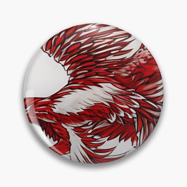 Item preview,  white and red phoenix flying, japanese ink artstyle designed and sold by DrawItOnce.
