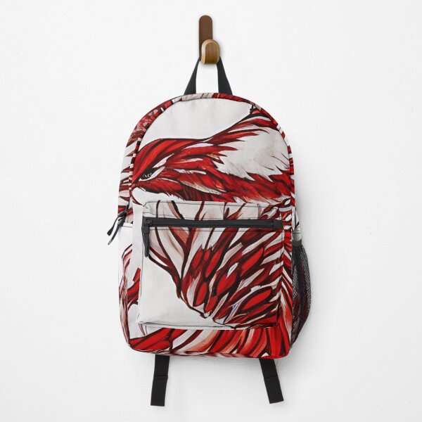 Item preview, white and red phoenix flying, japanese ink artstyle designed and sold by DrawItOnce.