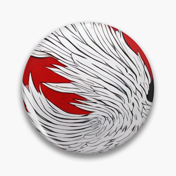 Item preview,  white and red phoenix flying, japanese ink artstyle designed and sold by DrawItOnce.
