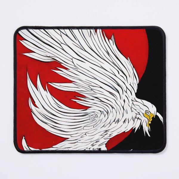 Item preview,  white and red phoenix flying, japanese ink artstyle designed and sold by DrawItOnce.