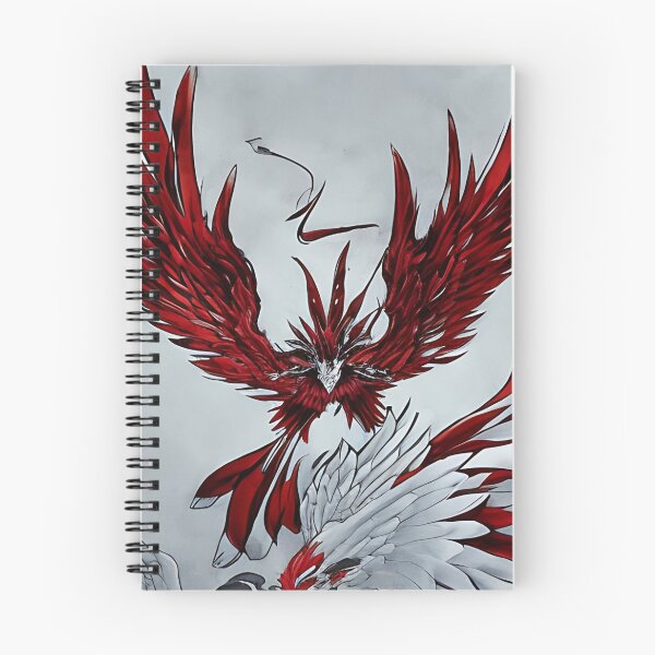 Item preview,  white and red phoenix flying, japanese ink artstyle designed and sold by DrawItOnce.