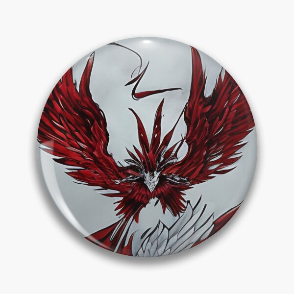 Item preview,  white and red phoenix flying, japanese ink artstyle designed and sold by DrawItOnce.