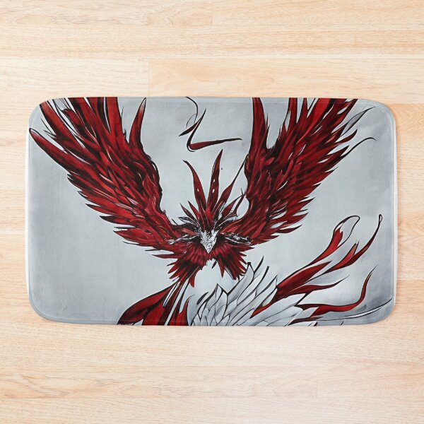 Item preview,  white and red phoenix flying, japanese ink artstyle designed and sold by DrawItOnce.