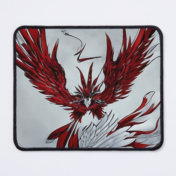 Item preview,  white and red phoenix flying, japanese ink artstyle designed and sold by DrawItOnce.