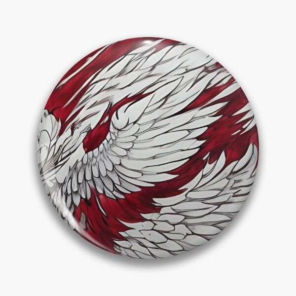 Item preview,  white and red phoenix flying, japanese ink artstyle designed and sold by DrawItOnce.