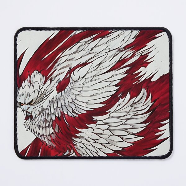 Item preview,  white and red phoenix flying, japanese ink artstyle designed and sold by DrawItOnce.