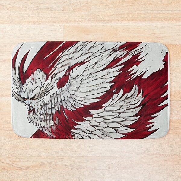 Item preview,  white and red phoenix flying, japanese ink artstyle designed and sold by DrawItOnce.