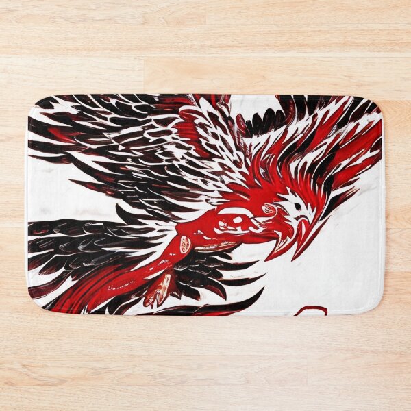 Item preview,  white and red phoenix flying, japanese ink artstyle designed and sold by DrawItOnce.