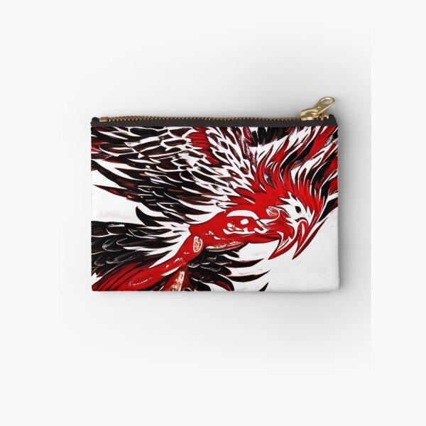 Item preview,  white and red phoenix flying, japanese ink artstyle designed and sold by DrawItOnce.