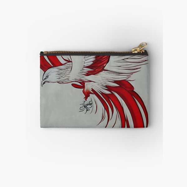 Item preview,  white and red phoenix flying, japanese ink artstyle designed and sold by DrawItOnce.
