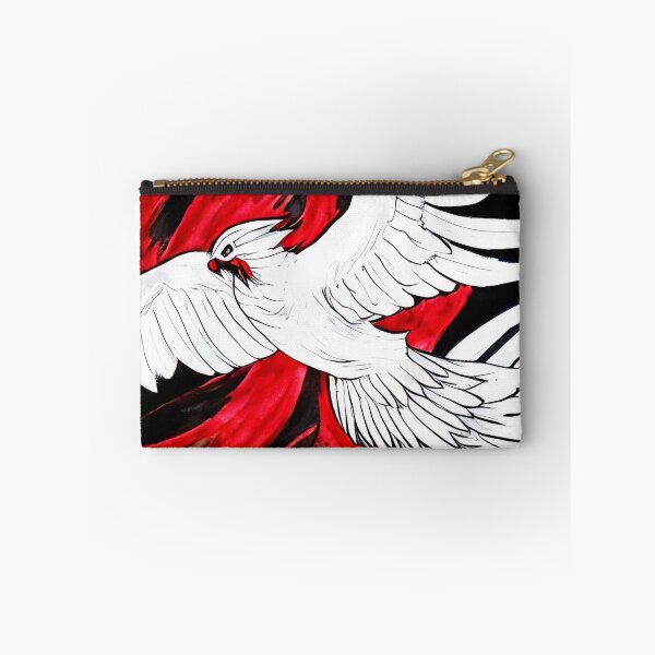 Item preview,  white and red phoenix flying, japanese ink artstyle designed and sold by DrawItOnce.