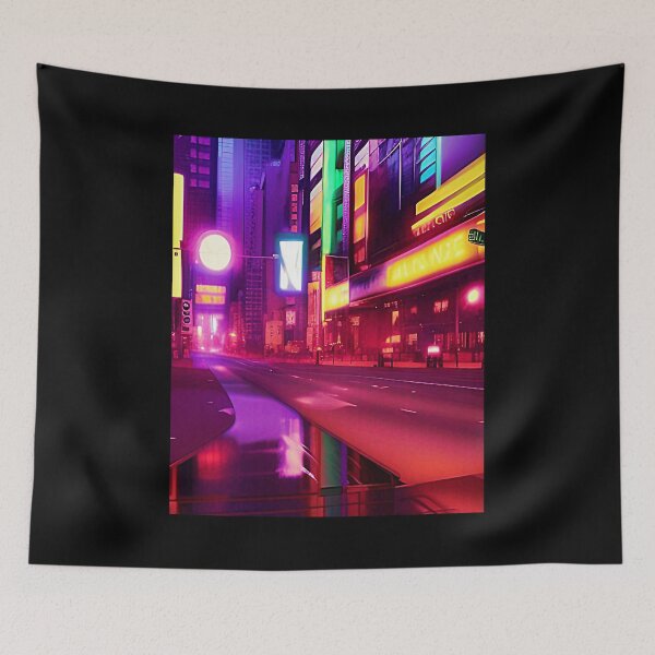 Item preview, Futuristic neon city. Tokyo style synthwave retrowave designed and sold by Neo-Expression.