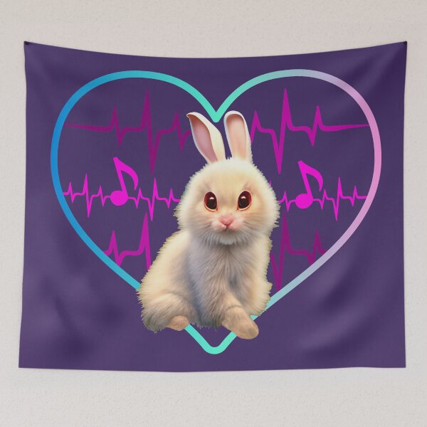 Item preview, Rabbit in musical heart designed and sold by Artbellachi.