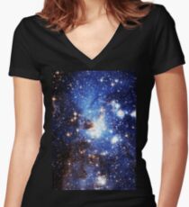 Blue Galaxy 3.0 Women's Fitted V-Neck T-Shirt