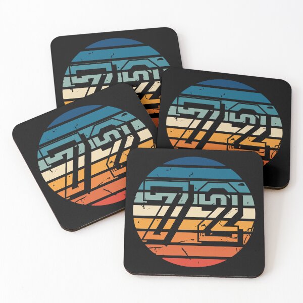 Item preview, Number 72 Vintage Retro Sport Sunset Birthday Squad Racing Numbers designed and sold by 27th-Tee.