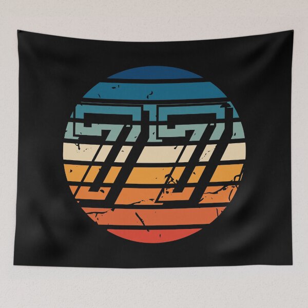Item preview, Number 77 Vintage Retro Sport Sunset Birthday Squad Racing Numbers designed and sold by 27th-Tee.