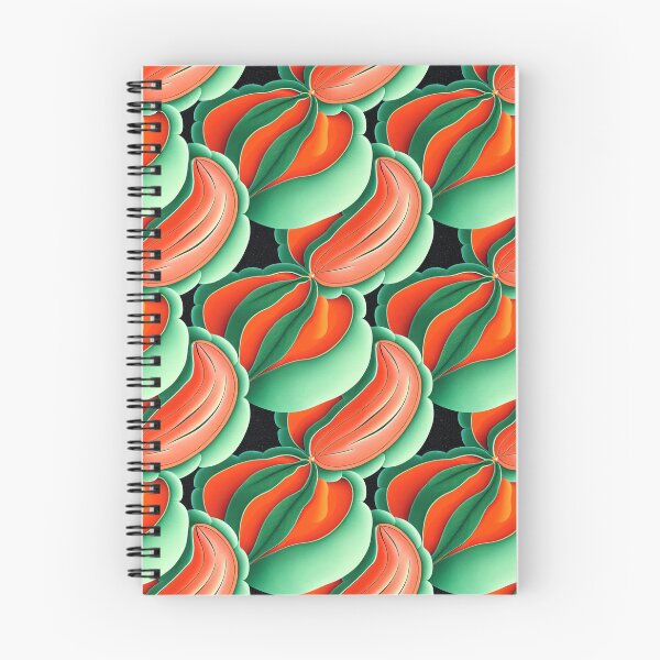 Item preview, Bright abstract exotic fruits, flowers and leaves, tropical design in orange-green tones designed and sold by NadiiaSemyroz.